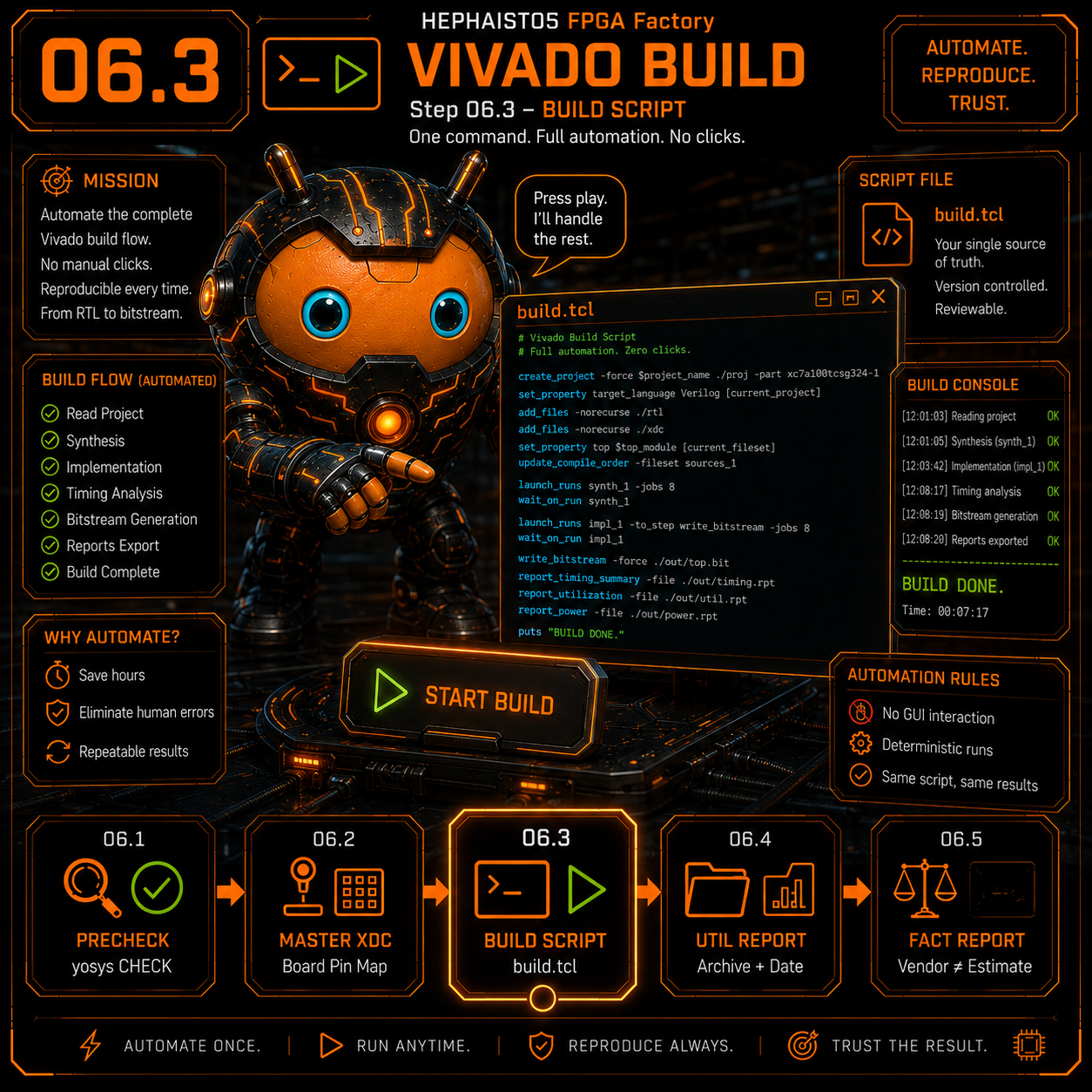 6.3 Build als Skript, reproduzierbar (keine Klick-Folge)