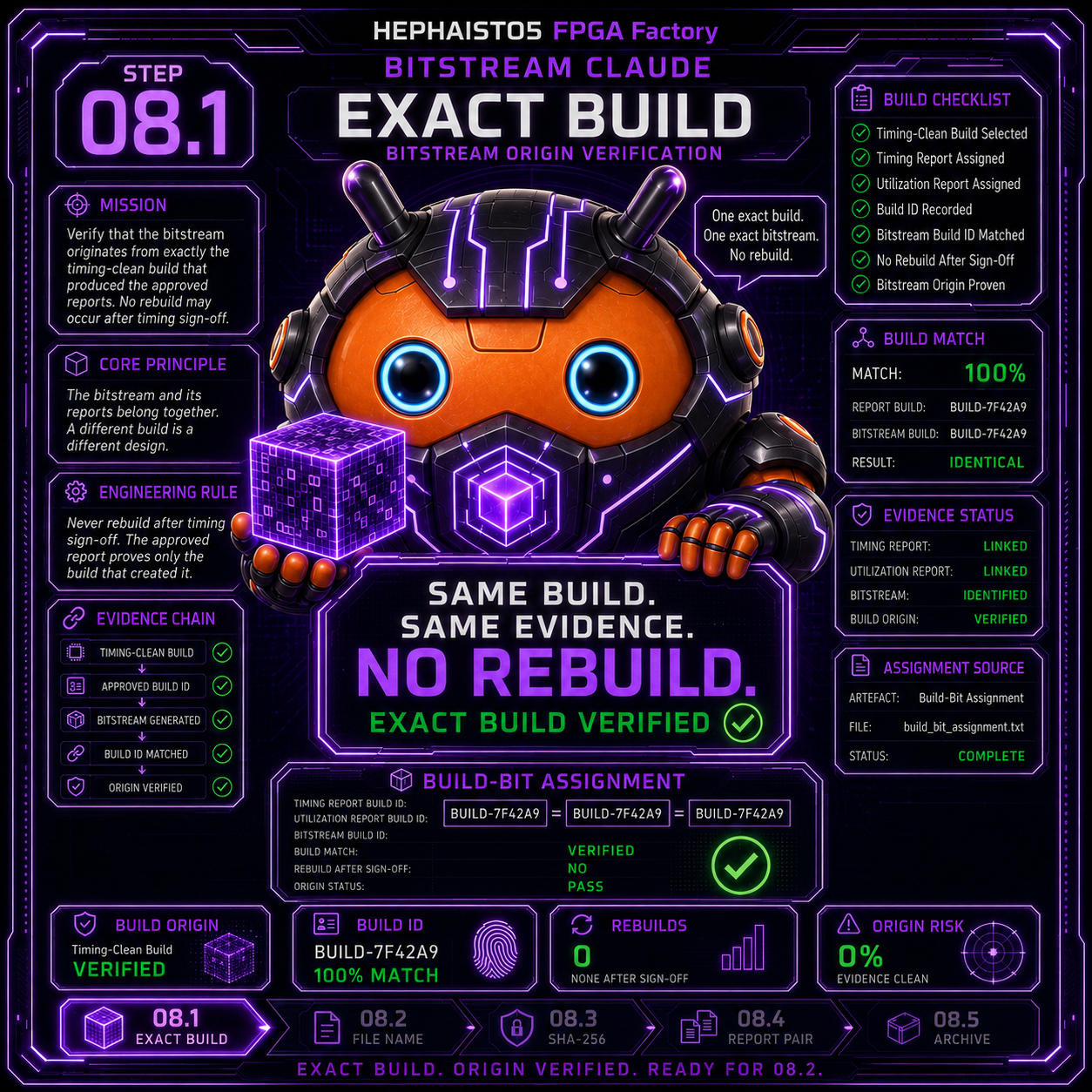 8.1 Bitstream aus GENAU dem timing-gruenen Build