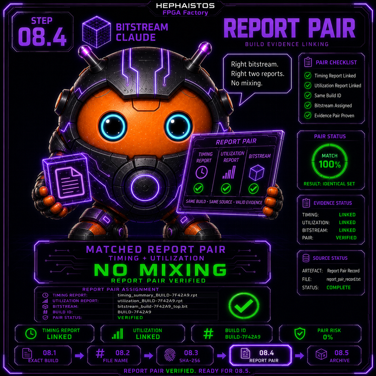 8.4 Report-Paar dokumentiert (Bit zu Timing/Util)