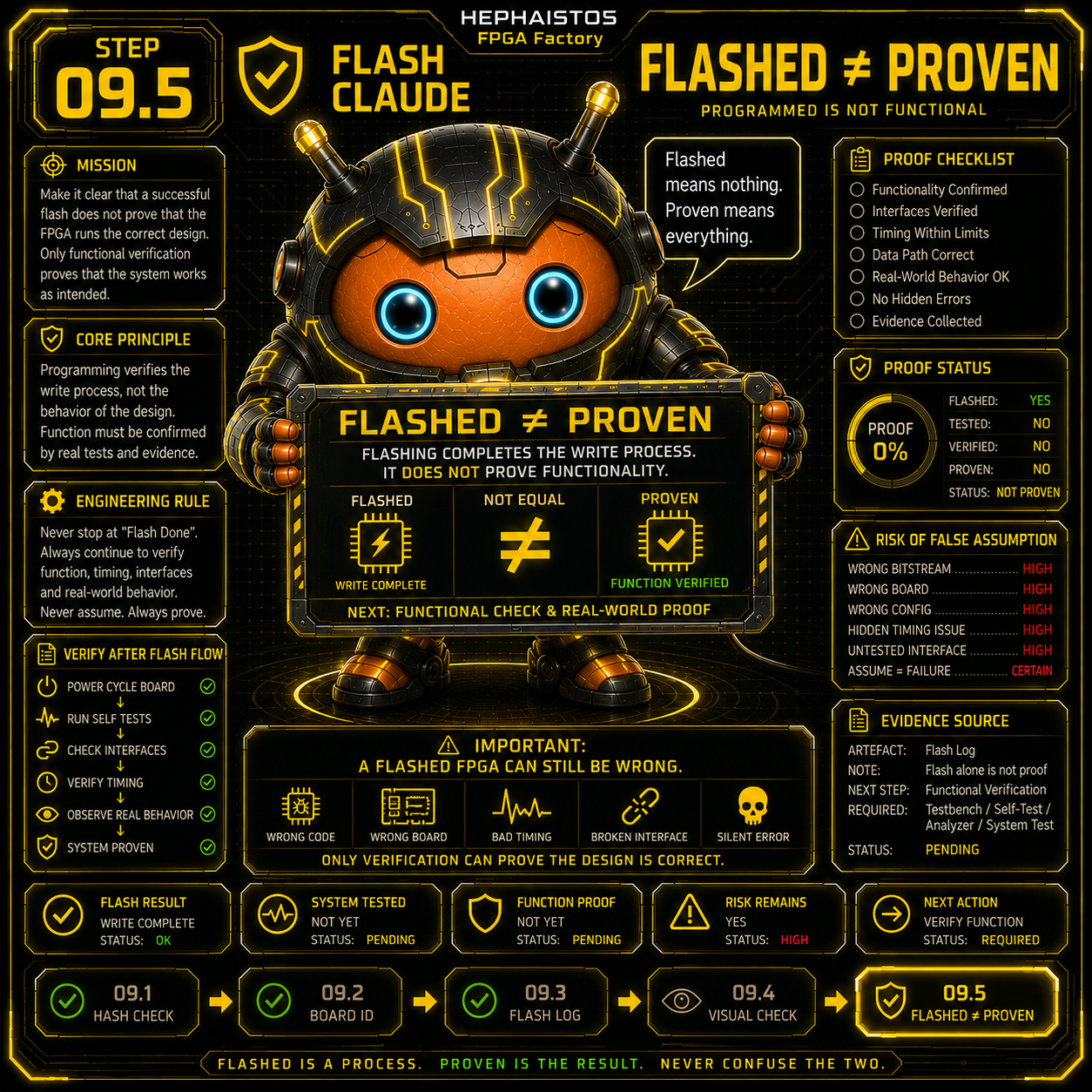 9.5 FLASHED ungleich BEWIESEN vermerkt