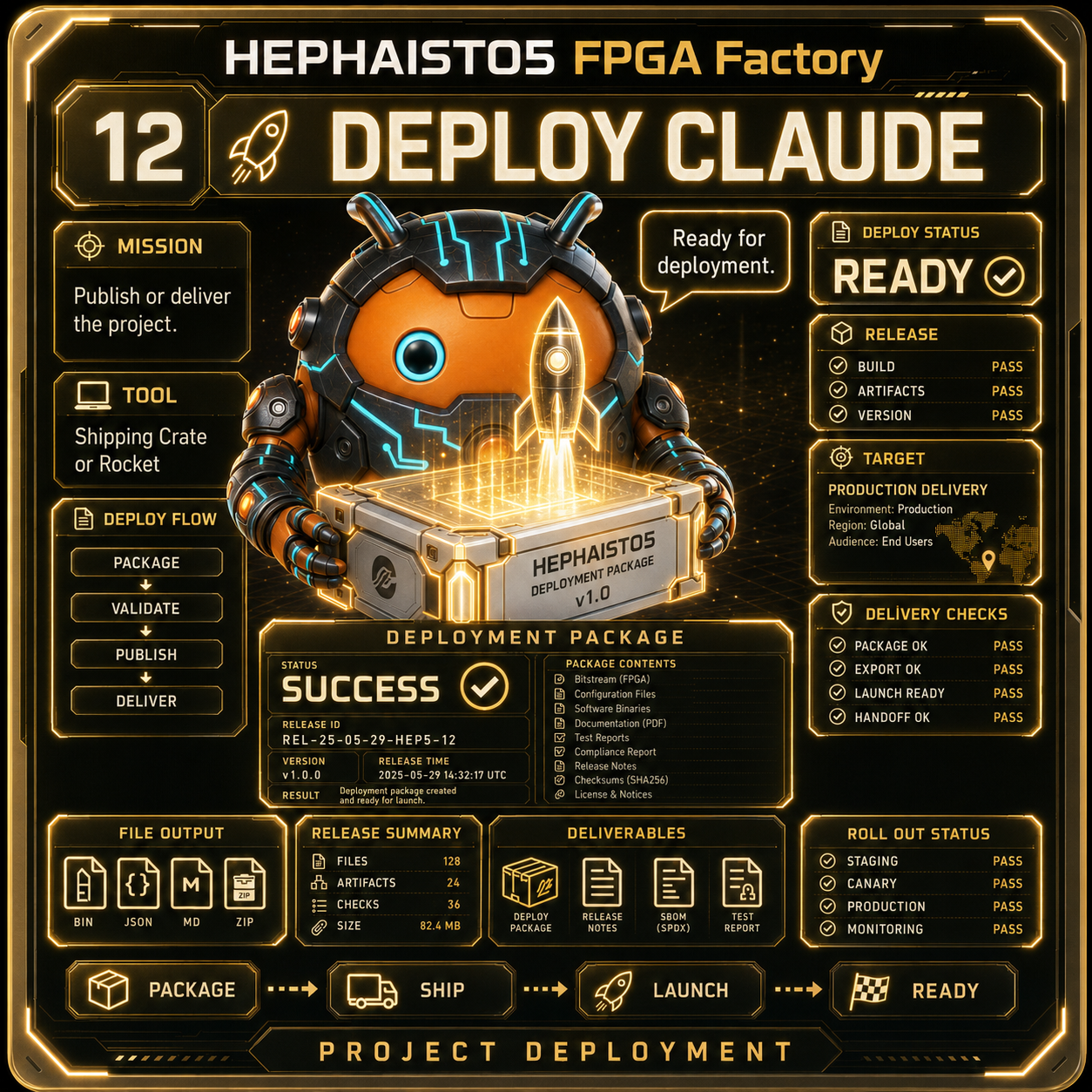 Deploy Claude - Auslieferung, Fertigstellung, Produkt